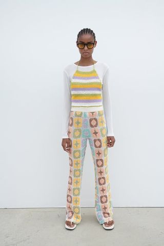 Zara + Crochet Trousers