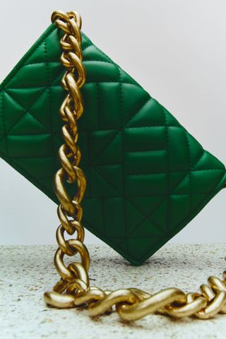 Zara + Quilted Shoulder Bag With Chain
