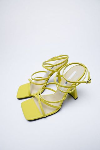 Zara + Strappy Block Heel Sandals