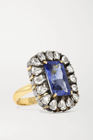 Amrapali + Sterling Silver and 18-Karat Gold, Sapphire and Diamond Ring