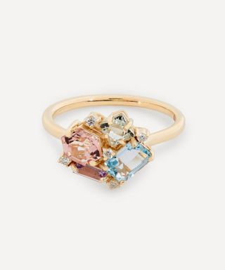Suzanne Kalan + Gold Multi-Stone Cluster Ring
