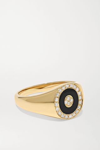 Anissa Kermiche + 14-Karat Gold, Onyx and Diamond Ring