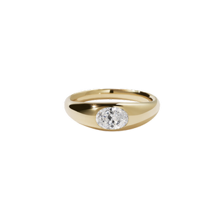 Meadowlark + Claude Ring With Stone 9ct Yellow Gold / White Diamond