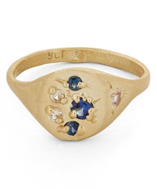 Seb Brown + Gold Sapphire Rough Signet Ring