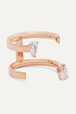 Repossi + Serti Sur Vide 18-Karat Rose Gold Diamond Ring