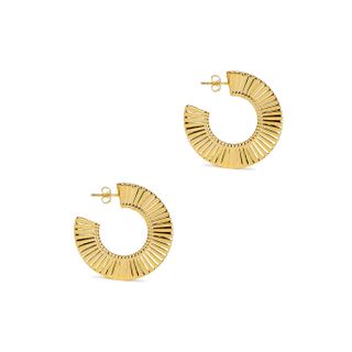 Missoma + Large Flat Frill 18kt Gold-Plated Hoop Earrings
