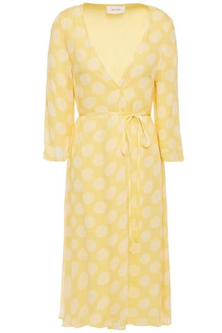 American Vintage + Yellow Polka-Dot Wrap Dress