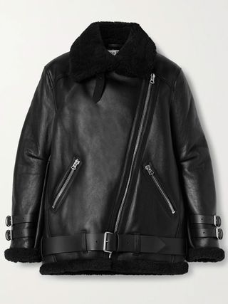 ACNE Studios + Leather-Trimmed Shearling Jacket