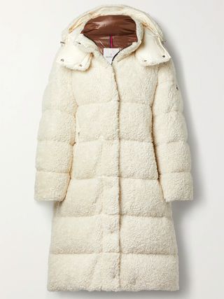 Moncler + Hainardia Quilted Faux Shearling Down Parka