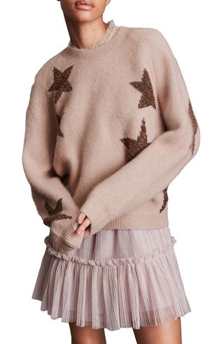 AllSaints + Metallic Star Alpaca & Wool Blend Sweater