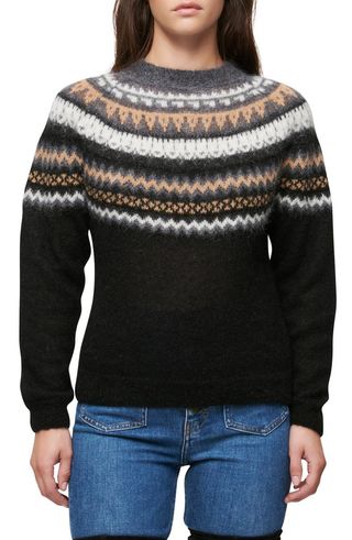 Maje + Alpaca & Mohair Blend Yoke Sweater