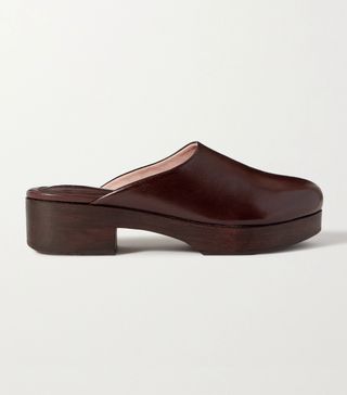 Porte 
Paire + + Frankie Shop Glossed-Leather Platform Clogs