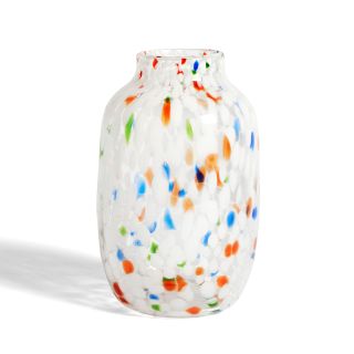Hay + White Dot Hand Blown Splash Vase