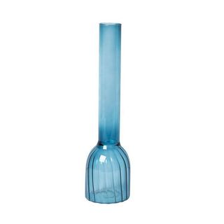 Broste Copenhagen + Agnetha Glass Vase Crown Blue
