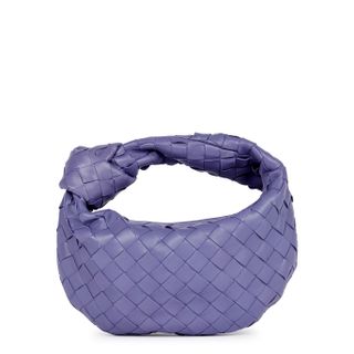 Bottega Veneta + Jodie Intrecciato Mini Lilac Leather Top Handle Bag