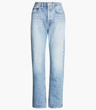 Agolde + 90s Mid-Rise Faded Straight-Leg Jeans