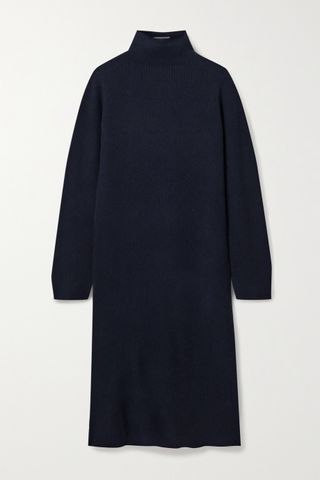 The Row + Moa Ribbed Wool and Cashmere-Blend Turtleneck Midi Dress