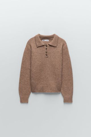 Zara + Knit Polo Sweater