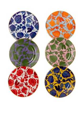 La Double J + Set of Six Wildbird Porcelain Dessert Plates