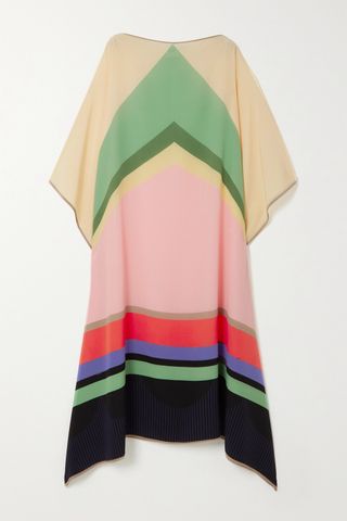Louisa Parris + Simone Striped Silk Crepe De Chine Midi Dress