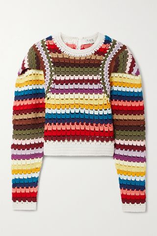 Sea + Ziggy Striped Crochet-Knit Sweater