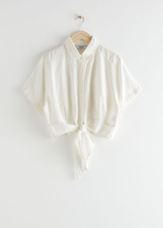 & Other Stories + Front Tie Linen Blouse