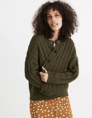Madewell + Pointelle Cable Cardigan Sweater