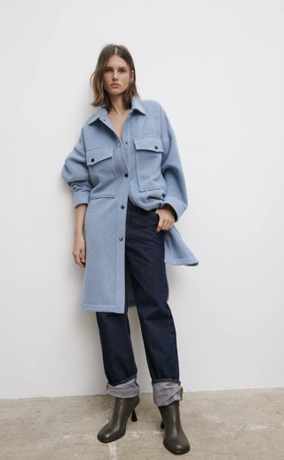Zara + Wool Blend Overshirt