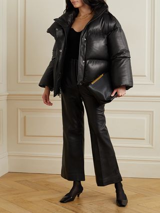 Khaite + Raphael Quilted Leather Down Jacket