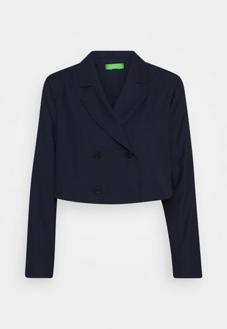 Who What Wear + Navy Cropped Jacket