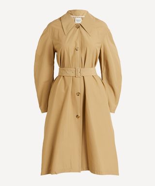 A.W.A.K.E. Mode + Trench Coat With Pleated Back Insert