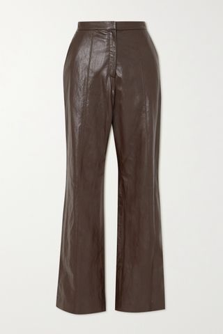 Lvir + Faux Leather Straight-Leg Pants