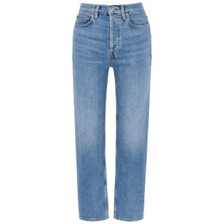 RE/DONE + 70s Stove Pipe Blue Straight-Leg Jeans