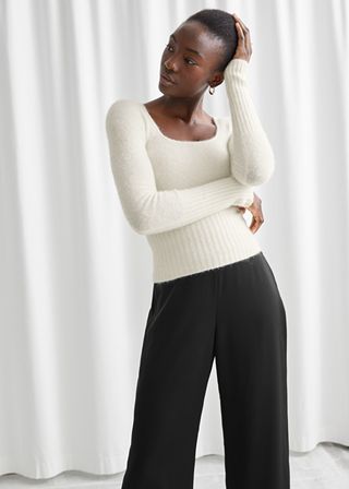 & Other Stories + Fitted Alpaca Blend Knit Top