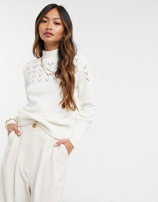 Only Coya + Roll Neck Sweater in White