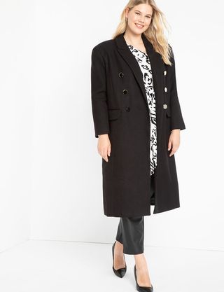 Eloquii + Double Breasted Exaggerated Shoulder Coat