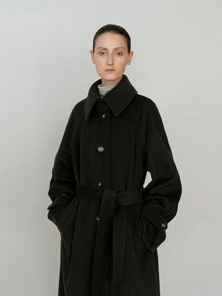 Re Rhee + Wool Oversized Belted Long Coat