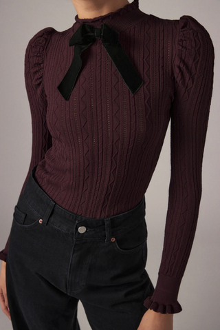 Zara + Pointelle Knit Sweater