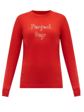 Bella Freud + Perfect Day Embroidered Merino-Wool Sweater