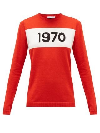 Bella Freud + 1970-Intarsia Wool Sweater