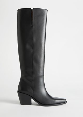 & Other Stories + Western Knee High Leather Boots