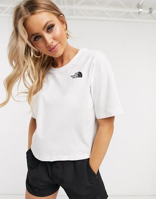 The North Face + Cropped Simple Dome T-Shirt in White
