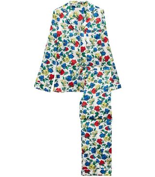 Yolke + Floral-Print Stretch-Silk Satin Pajama Set