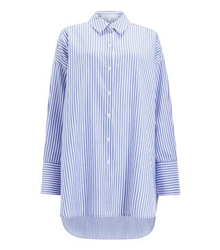 Mother of Pearl + Tencel Stripe Shirt in Blue/Ivory