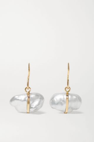 Melissa Joy Manning + 14-Karat Gold Pearl Earrings