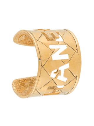 Chanel + Pre-Owned Cut-Out Logo Cuff Bracelet