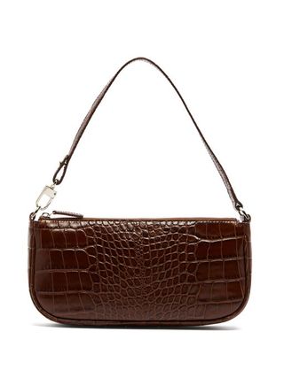 BY FAR + Rachel Crocodile-Effect Leather Shoulder Bag