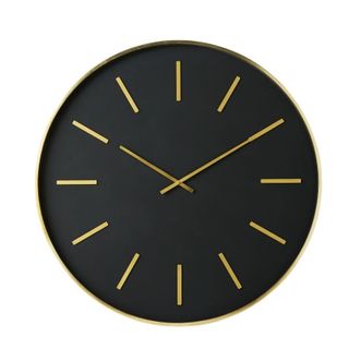 Maisons du Monde + Black and Golden Metal Clock D86