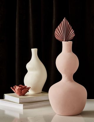 Rose & Grey + Blush Hourglass Vase
