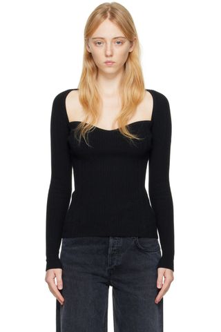 Anna Quan + Black Chanel Long Sleeve T-Shirt